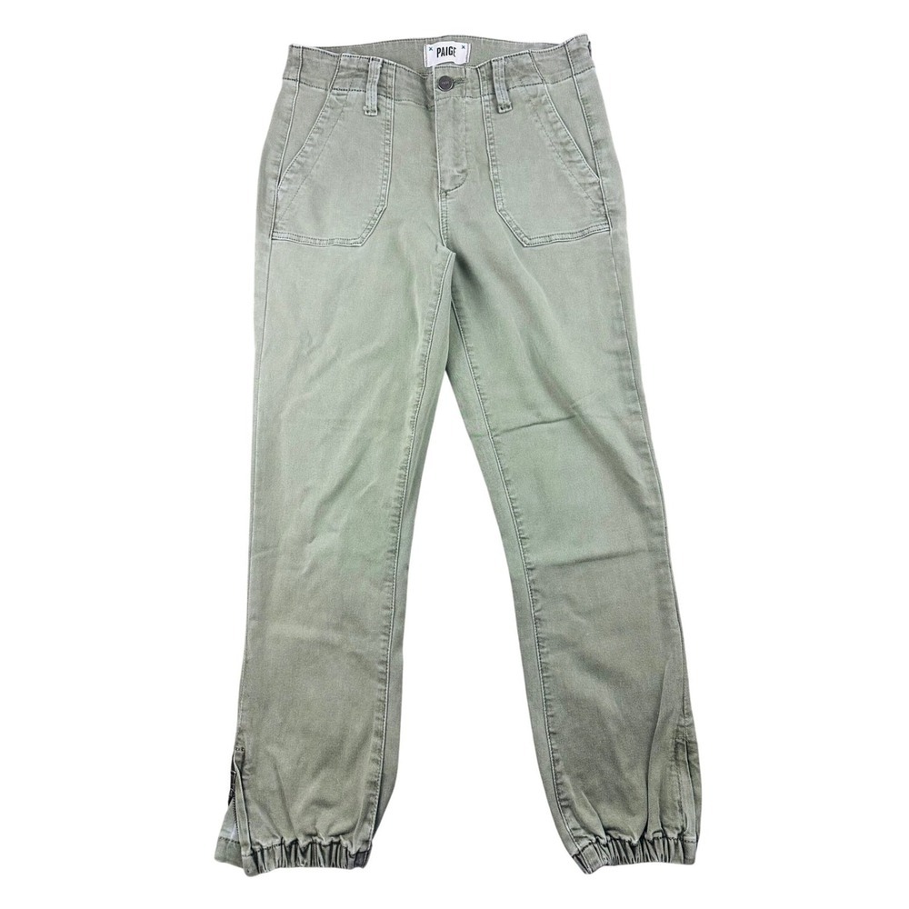 Paige Mayslie Jogger Womens 25 Green Slim High Rise Tapered Utility‎ Workwear
